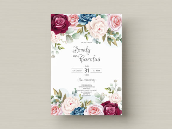 Elegant Wedding Card with Soft Floral Designs