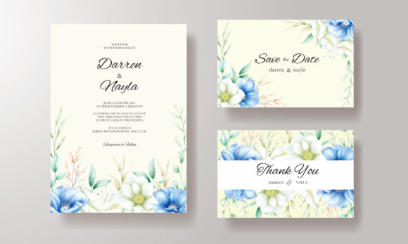 Embrace Elegant Floral Simplicity with a Watercolor Anemone Wedding Card Set