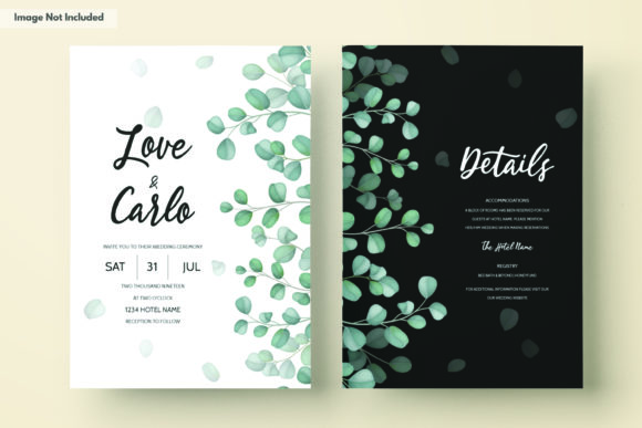 Eucalyptus Leaves and Colourful Florals: The Ultimate Customizable Wedding Card Template