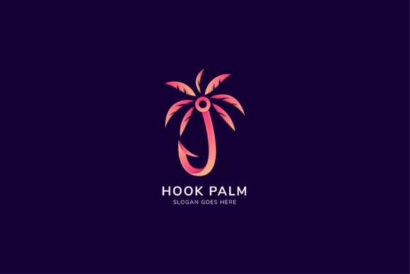 Fishing Hook Palm Logo: A Versatile Graphic Design Asset
