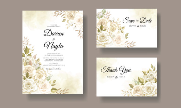 The Beautiful Yellow Rose Wedding Card Set: Your Template for Elegant Celebrations