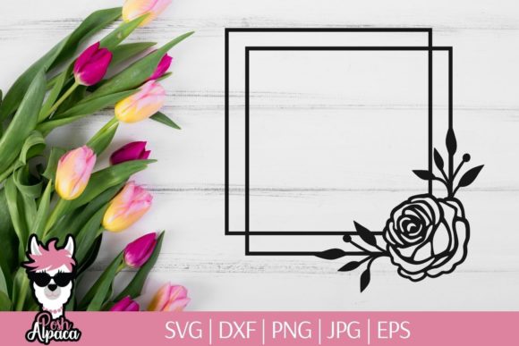 The Double Frame with Rose Monogram Design for Craft Projects