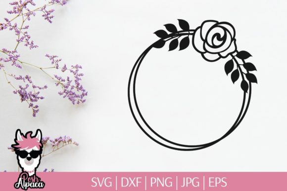 The Elegance of the Circle with Flower, Frame Monogram Design