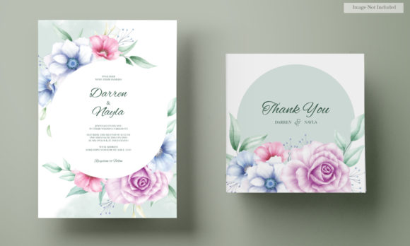 Wedding Card with Roses and Anemones: A Modern Floral Masterpiece for Your Celebration